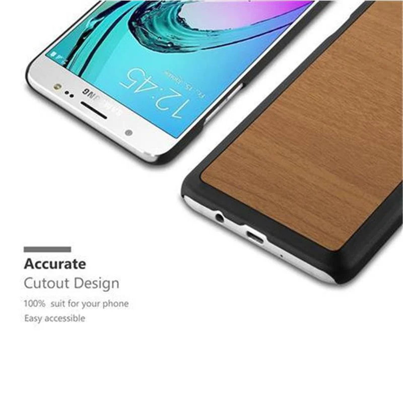 Cadorabo Hülle kompatibel mit Samsung Galaxy J5 2016 Hard Case Schutzhülle in Holz Optik gegen Kratzer und Stöße