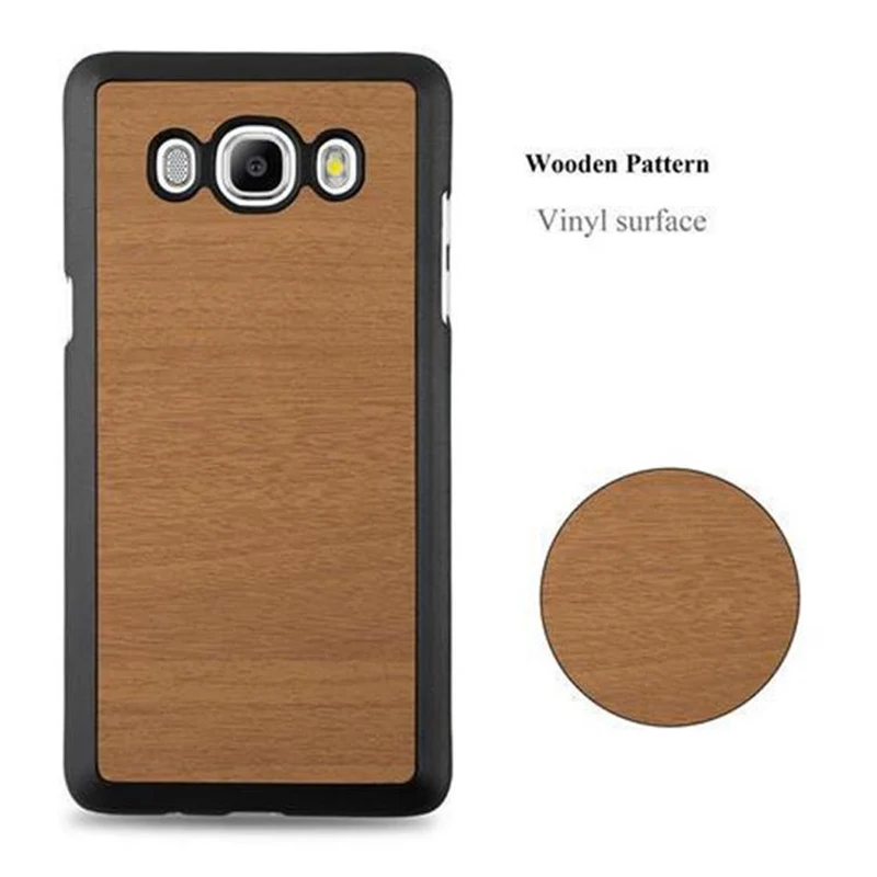 Cadorabo Hülle kompatibel mit Samsung Galaxy J5 2016 Hard Case Schutzhülle in Holz Optik gegen Kratzer und Stöße