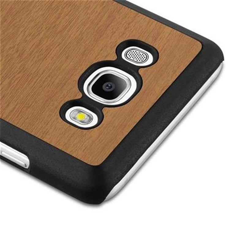 Cadorabo Hülle kompatibel mit Samsung Galaxy J5 2016 Hard Case Schutzhülle in Holz Optik gegen Kratzer und Stöße