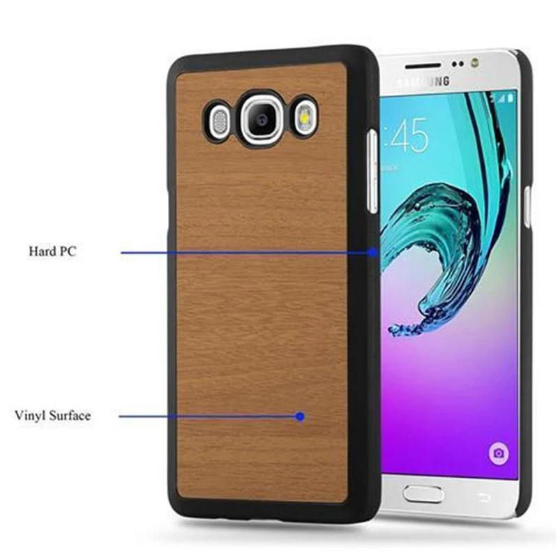 Cadorabo Hülle kompatibel mit Samsung Galaxy J5 2016 Hard Case Schutzhülle in Holz Optik gegen Kratzer und Stöße