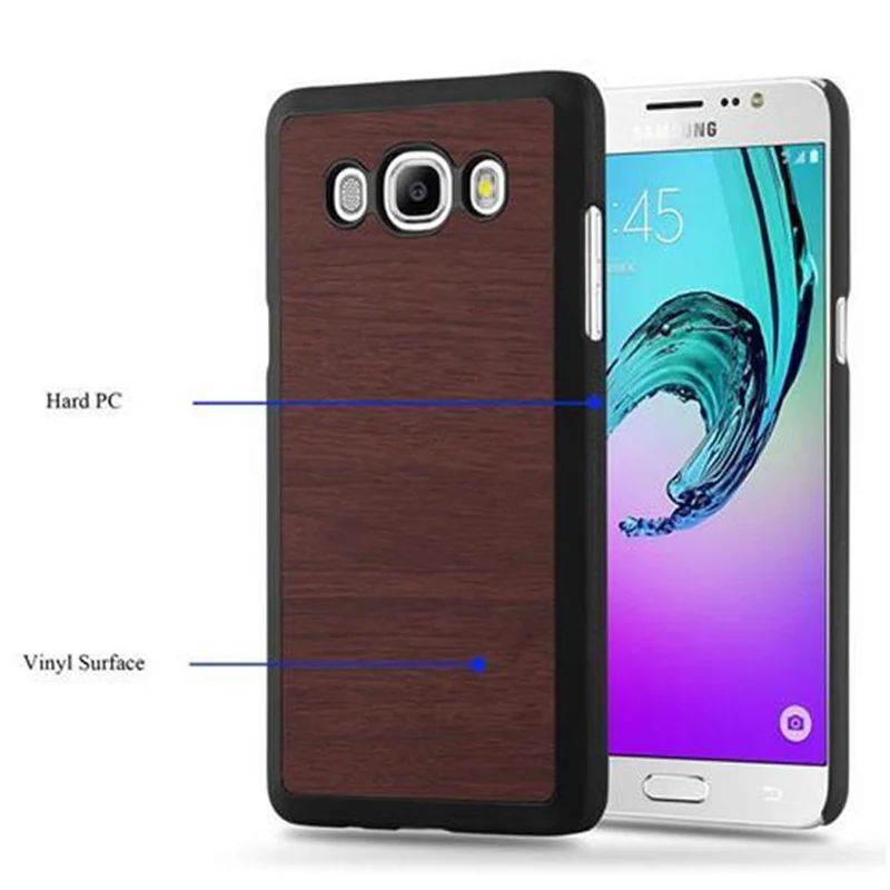 Cadorabo Hülle kompatibel mit Samsung Galaxy J5 2016 Hard Case Schutzhülle in Holz Optik gegen Kratzer und Stöße