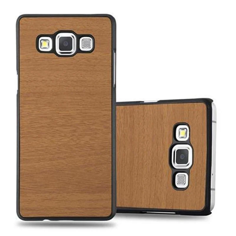Cadorabo Hülle kompatibel mit Samsung Galaxy A3 2015 Hard Case Schutzhülle in Holz Optik gegen Kratzer und Stöße