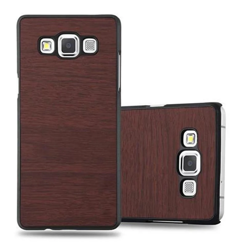 Cadorabo Hülle kompatibel mit Samsung Galaxy A3 2015 Hard Case Schutzhülle in Holz Optik gegen Kratzer und Stöße