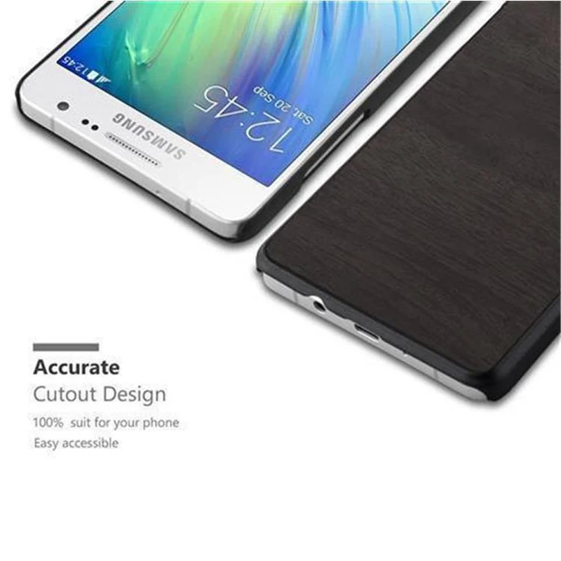 Cadorabo Hülle kompatibel mit Samsung Galaxy A3 2015 Hard Case Schutzhülle in Holz Optik gegen Kratzer und Stöße