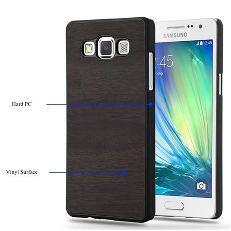 Cadorabo Hülle kompatibel mit Samsung Galaxy A3 2015 Hard Case Schutzhülle in Holz Optik gegen Kratzer und Stöße