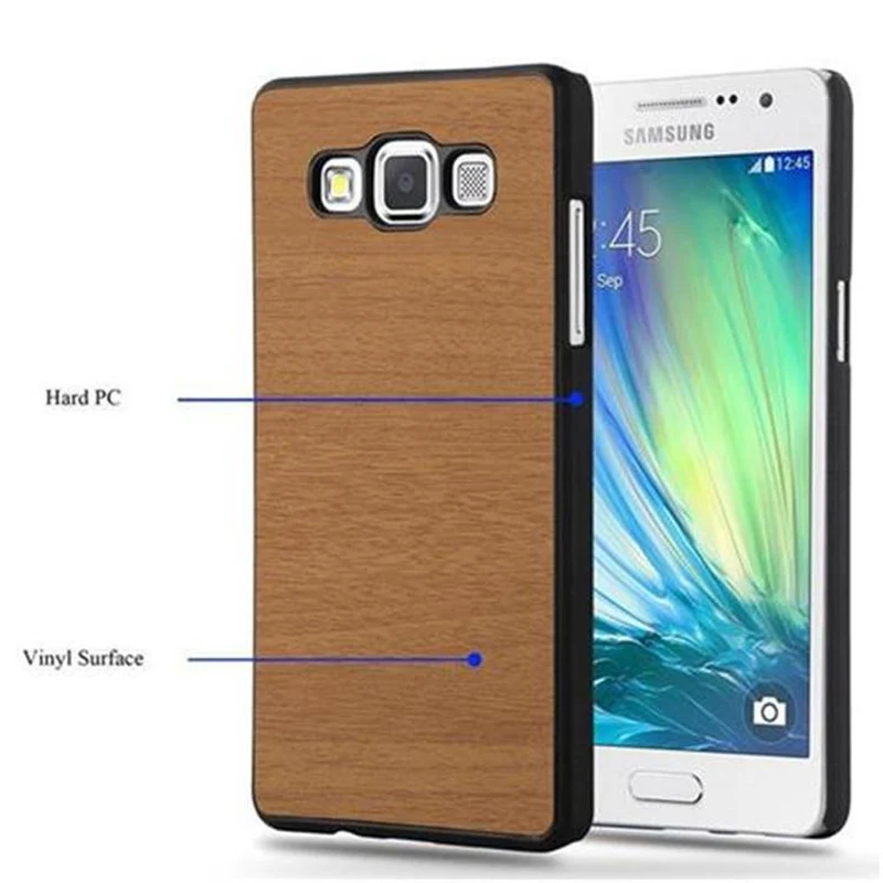 Cadorabo Hülle kompatibel mit Samsung Galaxy A3 2015 Hard Case Schutzhülle in Holz Optik gegen Kratzer und Stöße