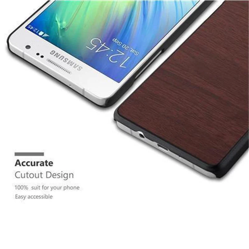 Cadorabo Hülle kompatibel mit Samsung Galaxy A3 2015 Hard Case Schutzhülle in Holz Optik gegen Kratzer und Stöße