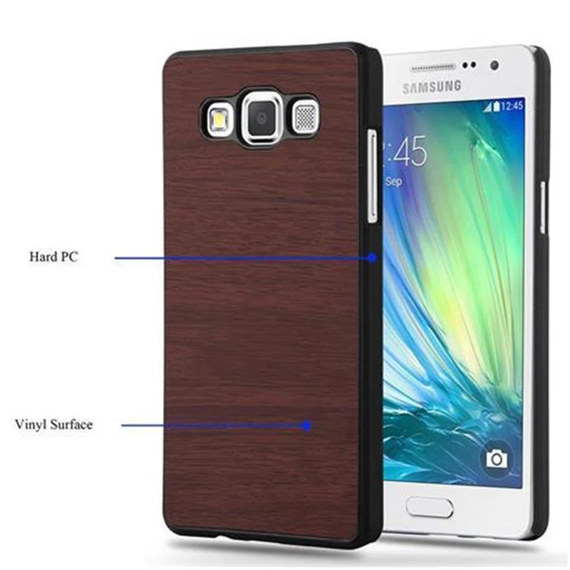 Cadorabo Hülle kompatibel mit Samsung Galaxy A3 2015 Hard Case Schutzhülle in Holz Optik gegen Kratzer und Stöße
