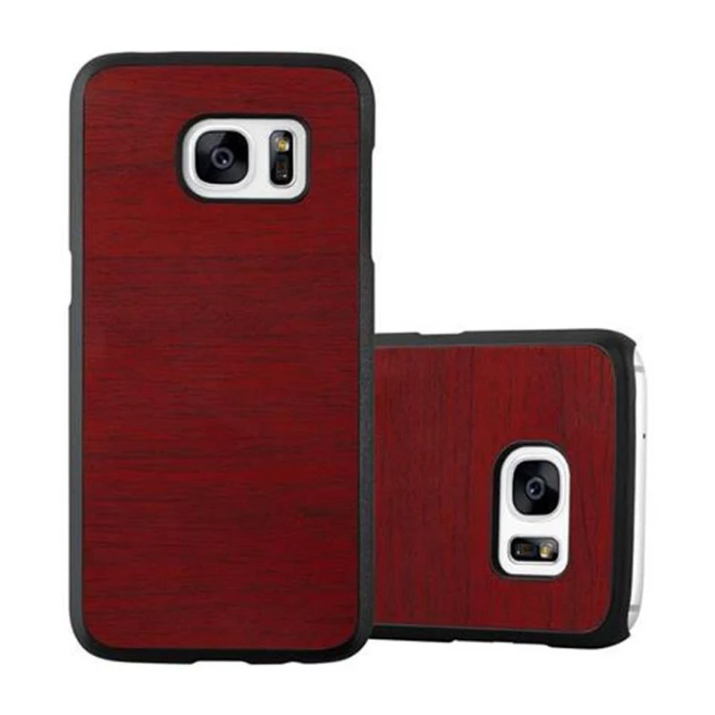 Cadorabo Hülle kompatibel mit Samsung Galaxy S7 Hard Case Schutzhülle in Holz Optik gegen Kratzer und Stöße