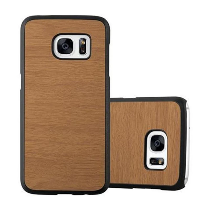 Cadorabo Hülle kompatibel mit Samsung Galaxy S7 Hard Case Schutzhülle in Holz Optik gegen Kratzer und Stöße