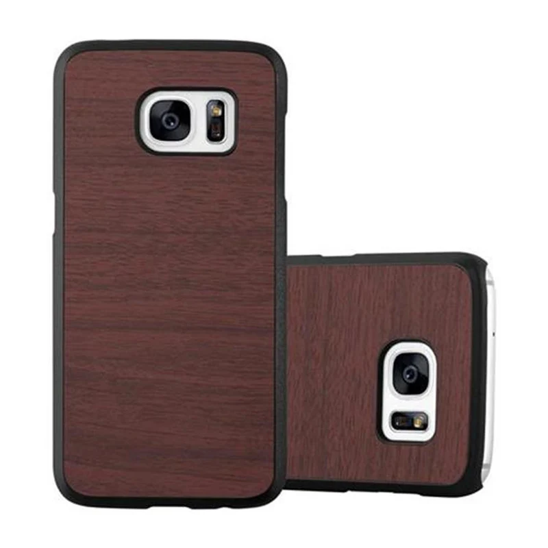 Cadorabo Hülle kompatibel mit Samsung Galaxy S7 Hard Case Schutzhülle in Holz Optik gegen Kratzer und Stöße