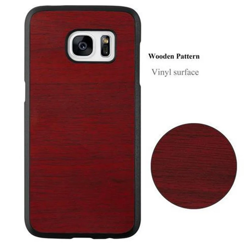 Cadorabo Hülle kompatibel mit Samsung Galaxy S7 Hard Case Schutzhülle in Holz Optik gegen Kratzer und Stöße