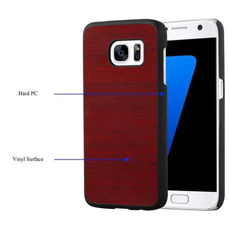 Cadorabo Hülle kompatibel mit Samsung Galaxy S7 Hard Case Schutzhülle in Holz Optik gegen Kratzer und Stöße