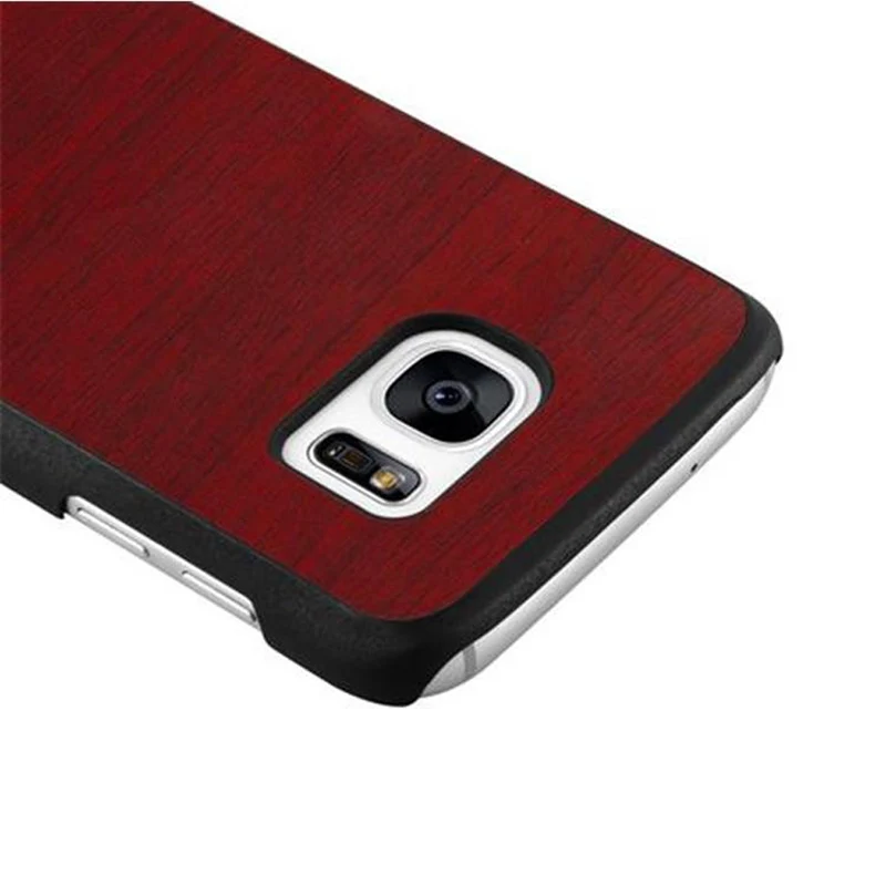 Cadorabo Hülle kompatibel mit Samsung Galaxy S7 Hard Case Schutzhülle in Holz Optik gegen Kratzer und Stöße