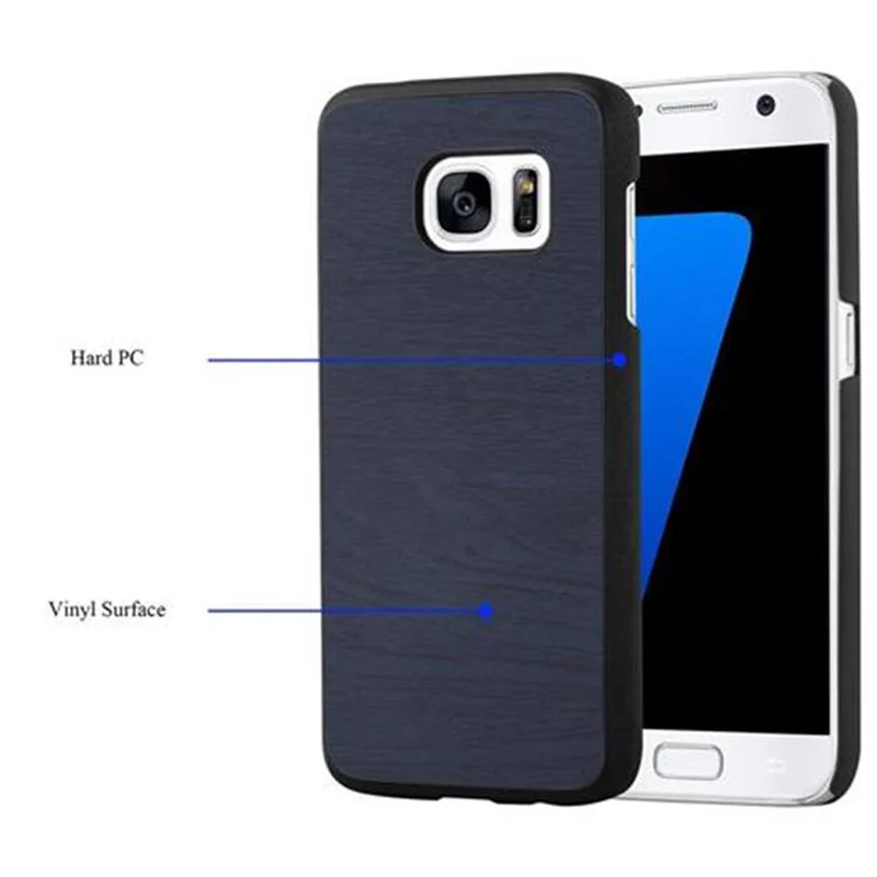 Cadorabo Hülle kompatibel mit Samsung Galaxy S7 Hard Case Schutzhülle in Holz Optik gegen Kratzer und Stöße