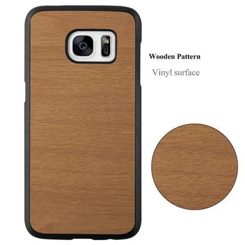 Cadorabo Hülle kompatibel mit Samsung Galaxy S7 Hard Case Schutzhülle in Holz Optik gegen Kratzer und Stöße