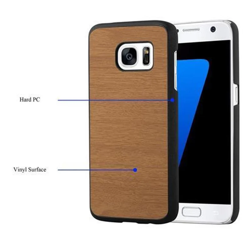 Cadorabo Hülle kompatibel mit Samsung Galaxy S7 Hard Case Schutzhülle in Holz Optik gegen Kratzer und Stöße