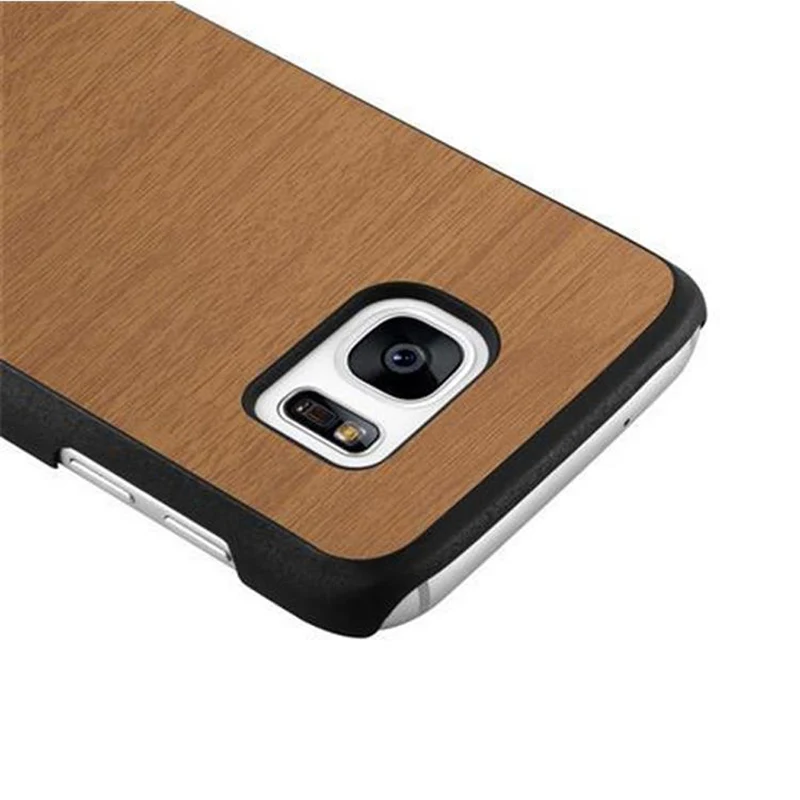 Cadorabo Hülle kompatibel mit Samsung Galaxy S7 Hard Case Schutzhülle in Holz Optik gegen Kratzer und Stöße