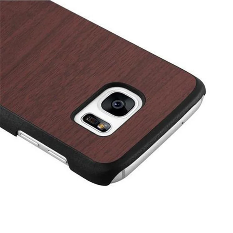 Cadorabo Hülle kompatibel mit Samsung Galaxy S7 Hard Case Schutzhülle in Holz Optik gegen Kratzer und Stöße