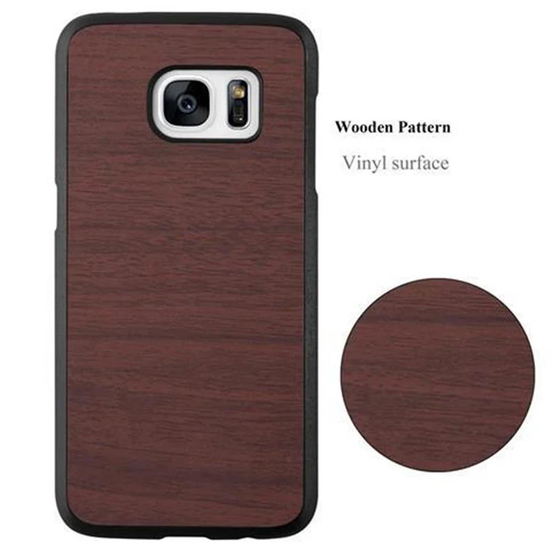 Cadorabo Hülle kompatibel mit Samsung Galaxy S7 Hard Case Schutzhülle in Holz Optik gegen Kratzer und Stöße