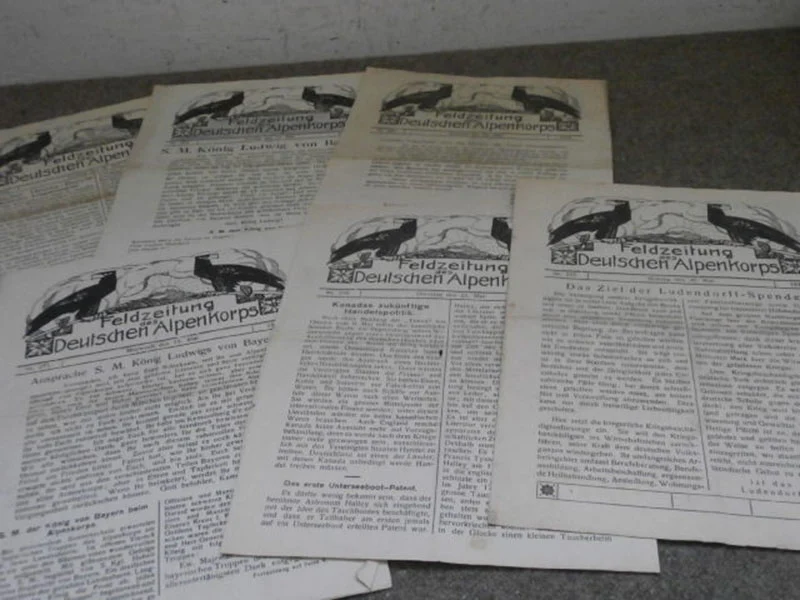 "Feldzeitung des Deutschen Alpenkorps" 7 Ausgaben - Mai 1918