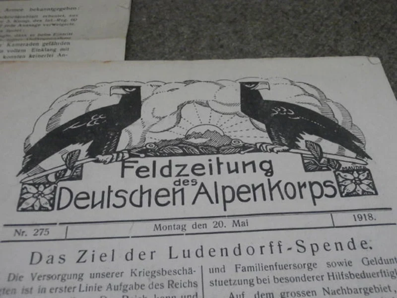 "Feldzeitung des Deutschen Alpenkorps" 7 Ausgaben - Mai 1918