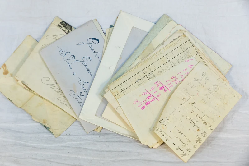 Papierblock einer Familie aus dem 2. Weltkrieg