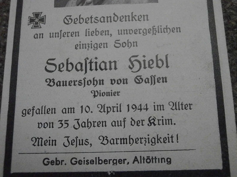 Sterbebilder Krim April 1944