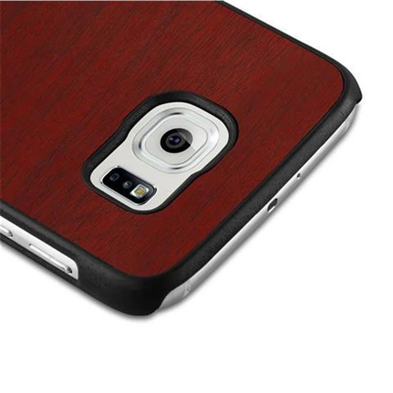 Cadorabo Hülle kompatibel mit Samsung Galaxy S6 Hard Case Schutzhülle in Holz Optik gegen Kratzer und Stöße
