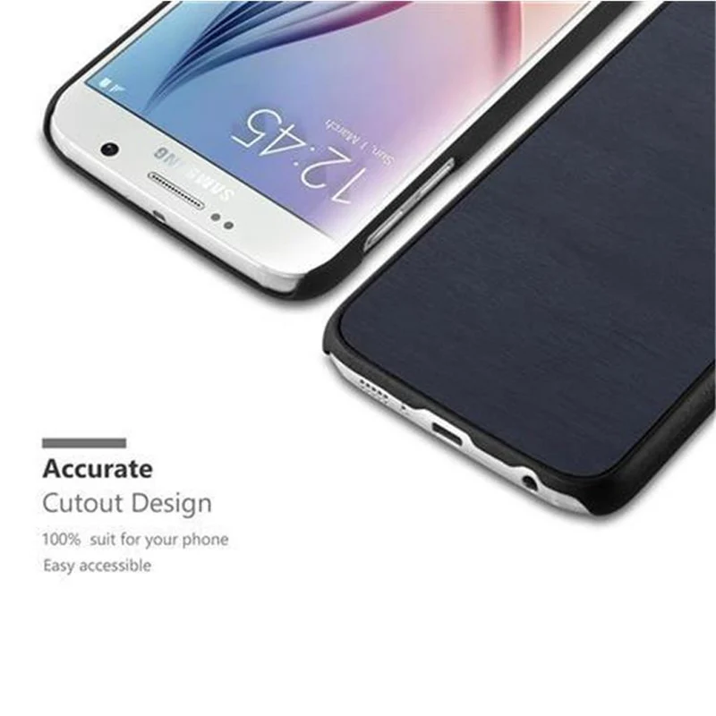 Cadorabo Hülle kompatibel mit Samsung Galaxy S6 Hard Case Schutzhülle in Holz Optik gegen Kratzer und Stöße