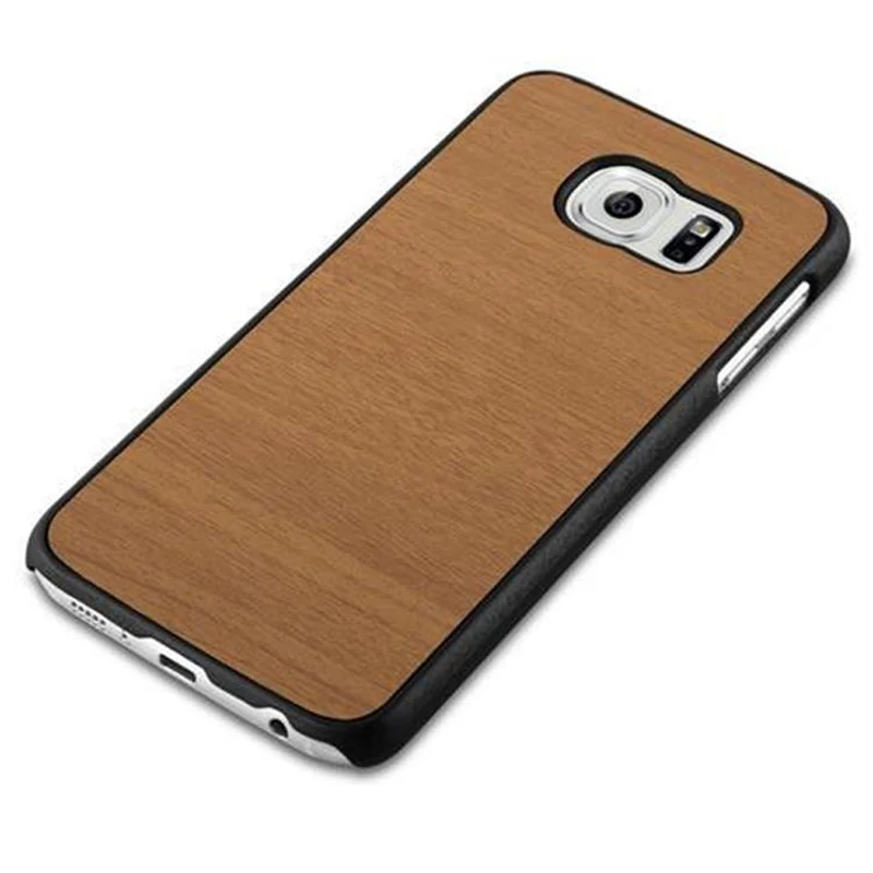 Cadorabo Hülle kompatibel mit Samsung Galaxy S6 Hard Case Schutzhülle in Holz Optik gegen Kratzer und Stöße