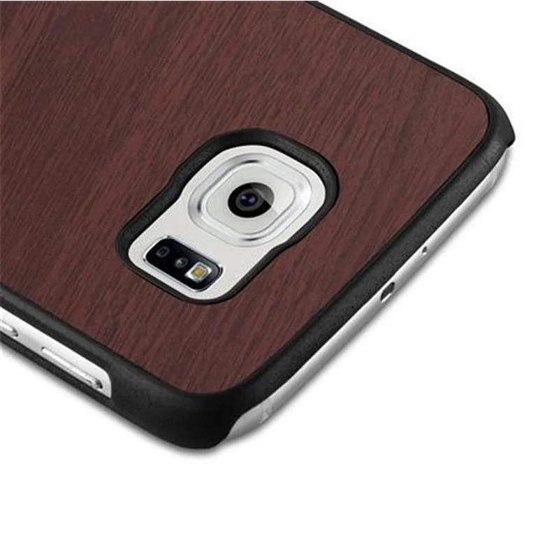 Cadorabo Hülle kompatibel mit Samsung Galaxy S6 Hard Case Schutzhülle in Holz Optik gegen Kratzer und Stöße