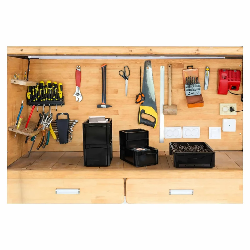 Euronormbox Vollwand 60 x 40 x 32 cm schwarz
