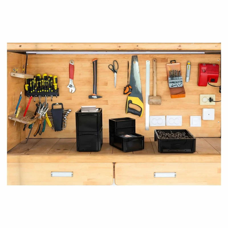 Euronormbox Vollwand 40 x 30 x 22 cm schwarz