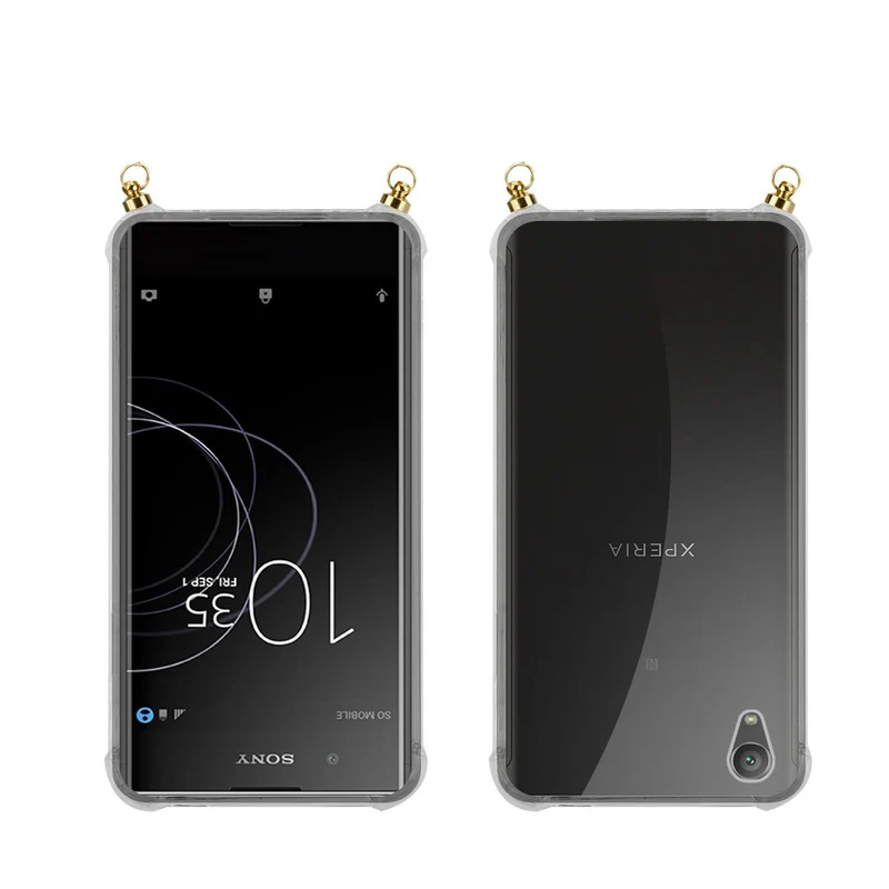 Silikon Hülle Handykette kompatibel mit Sony Xperia XA1 ULTRA mit goldenen Ringen