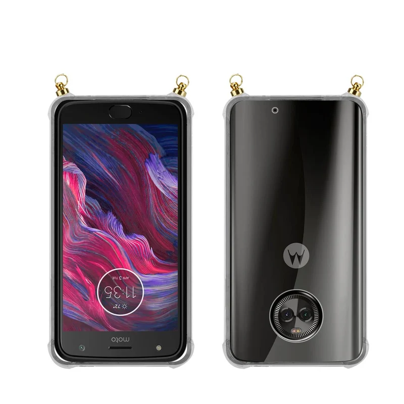 Silikon Hülle Handykette kompatibel mit Motorola MOTO X4 mit goldenen Ringen