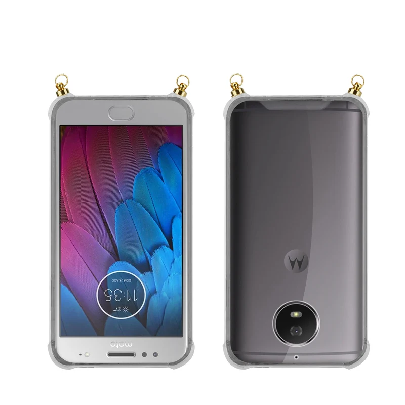 Silikon Hülle Handykette kompatibel mit Motorola MOTO G5S PLUS mit goldenen Ringen