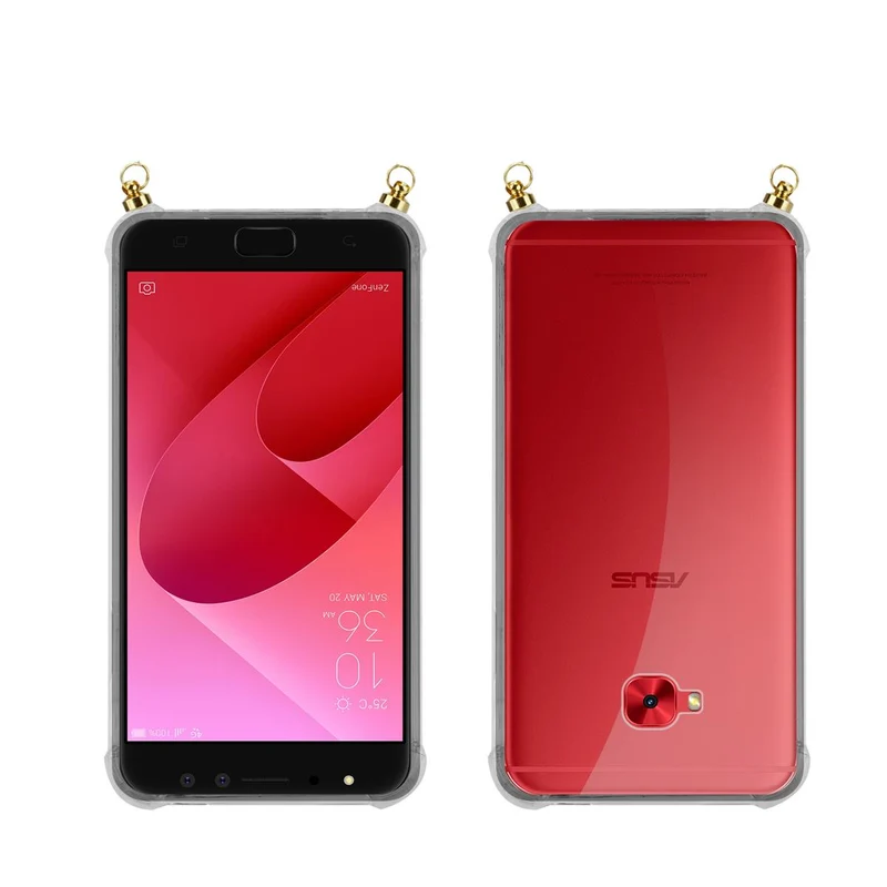 Silikon Hülle Handykette kompatibel mit Asus ZenFone 4 Selfie PRO mit goldenen Ringen