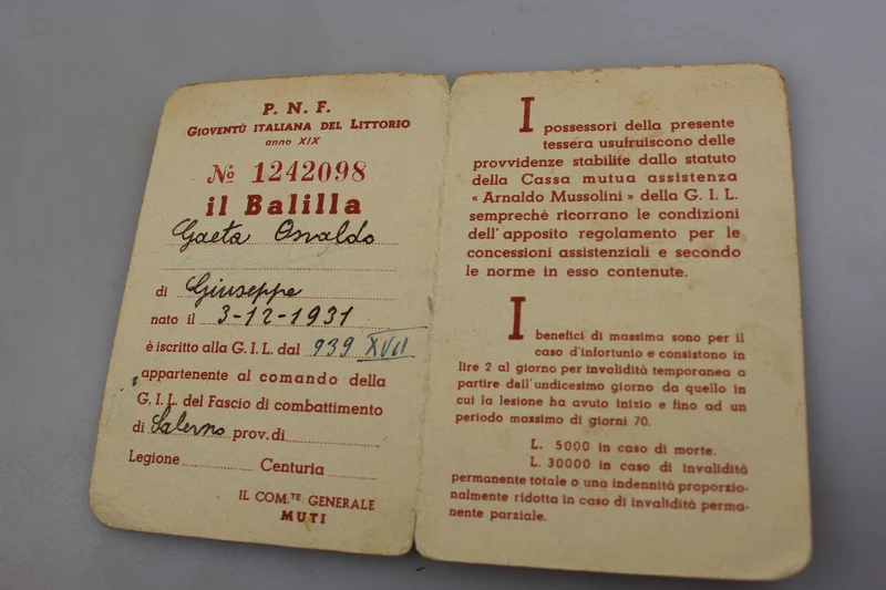 GIL-Karte "Balilla" XIX°