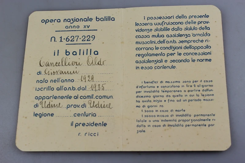 GIL-Karte "Balilla" XV°