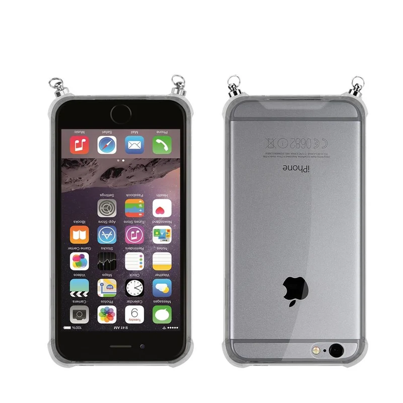 Silikon Hülle Handykette kompatibel mit Apple iPhone 6 / 6S mit goldenen Ringen