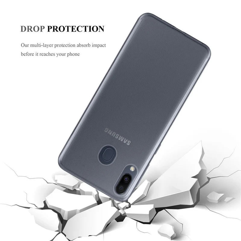 Cadorabo Hülle kompatibel mit Samsung Galaxy M20 Schutzhülle aus flexiblem TPU Silikon