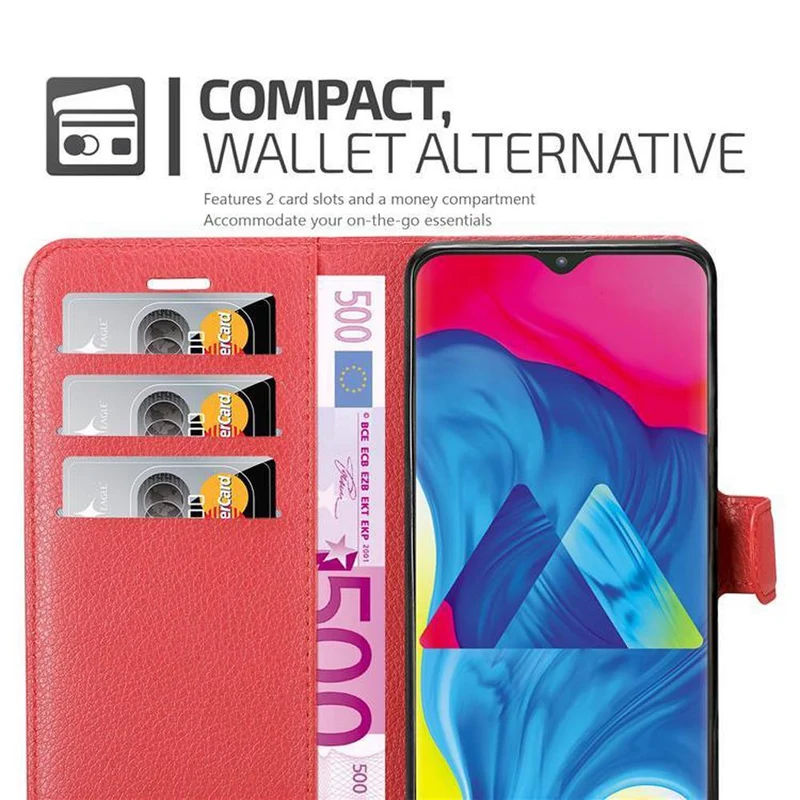 Cadorabo Hülle kompatibel mit Samsung Galaxy A10 / M10 Schutzhülle mit Magnetverschluss, Standfunktion und Kartenfach