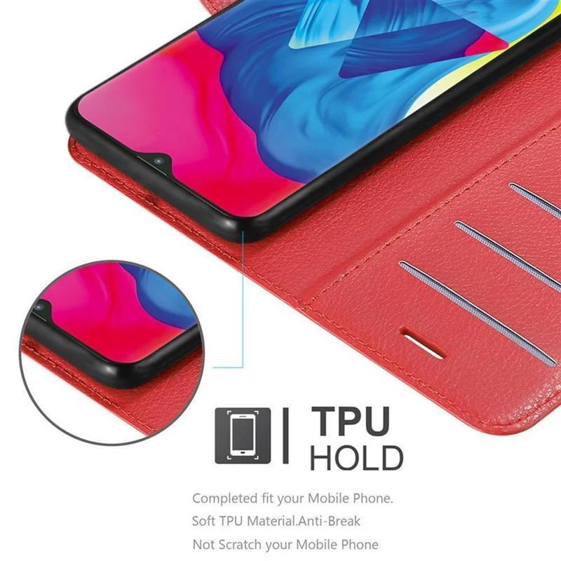 Cadorabo Hülle kompatibel mit Samsung Galaxy A10 / M10 Schutzhülle mit Magnetverschluss, Standfunktion und Kartenfach
