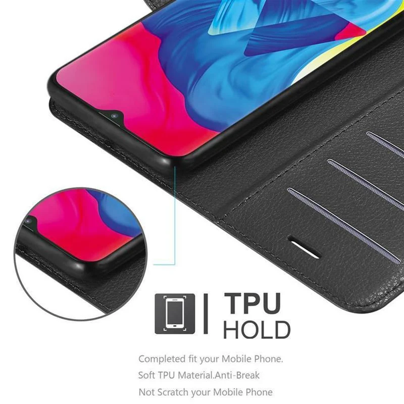 Cadorabo Hülle kompatibel mit Samsung Galaxy A10 / M10 Schutzhülle mit Magnetverschluss, Standfunktion und Kartenfach