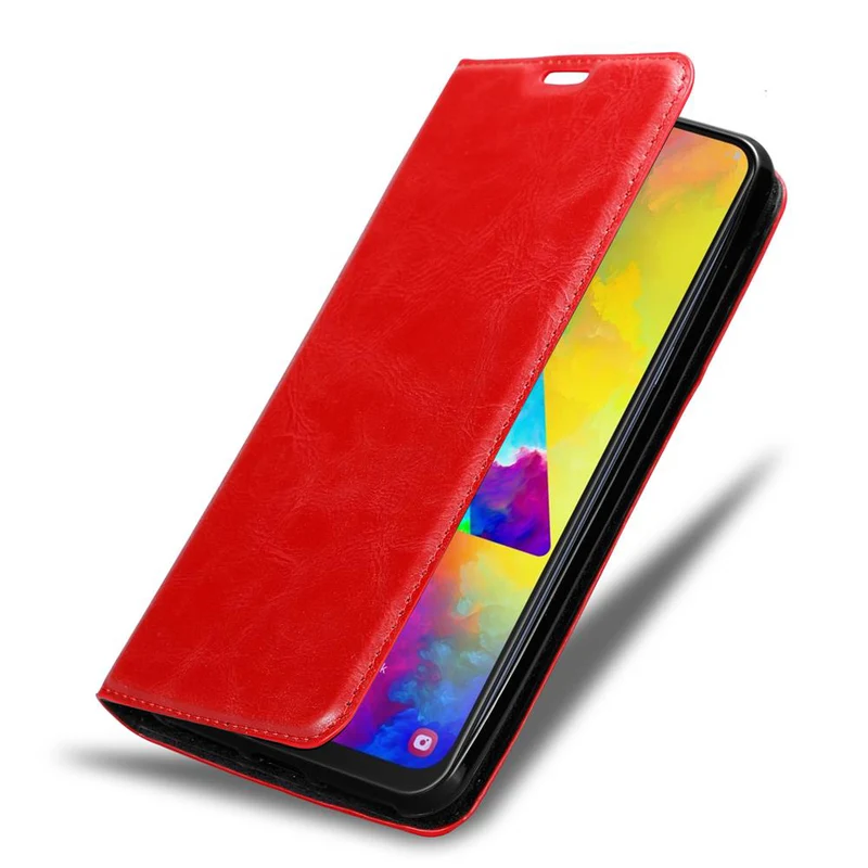 Cadorabo Hülle kompatibel mit Samsung Galaxy M20 Schutzhülle mit Magnetverschluss, Standfunktion und Kartenfach