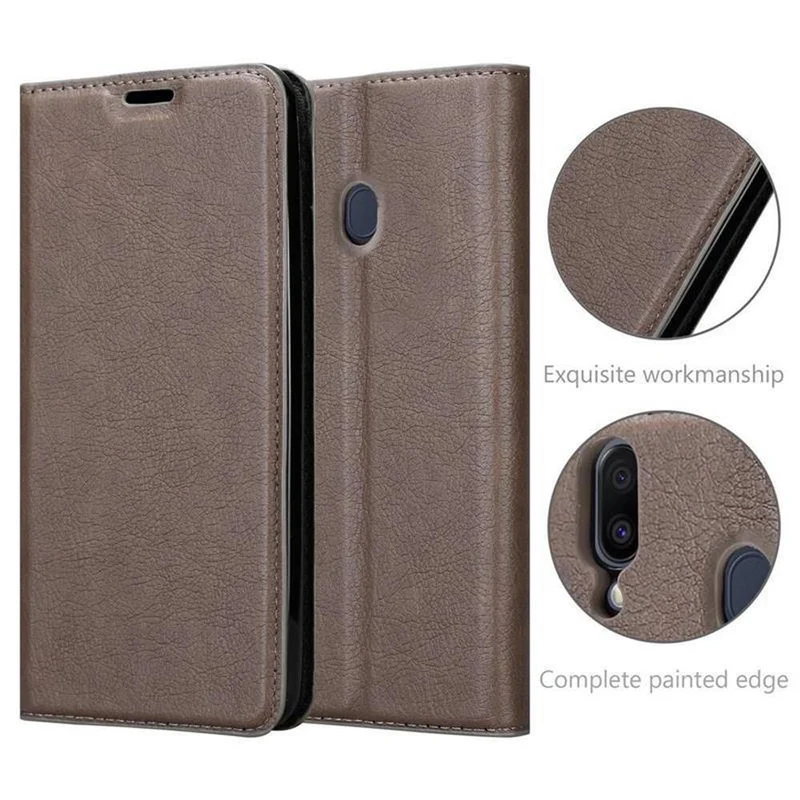 Cadorabo Hülle kompatibel mit Samsung Galaxy M20 Schutzhülle mit Magnetverschluss, Standfunktion und Kartenfach