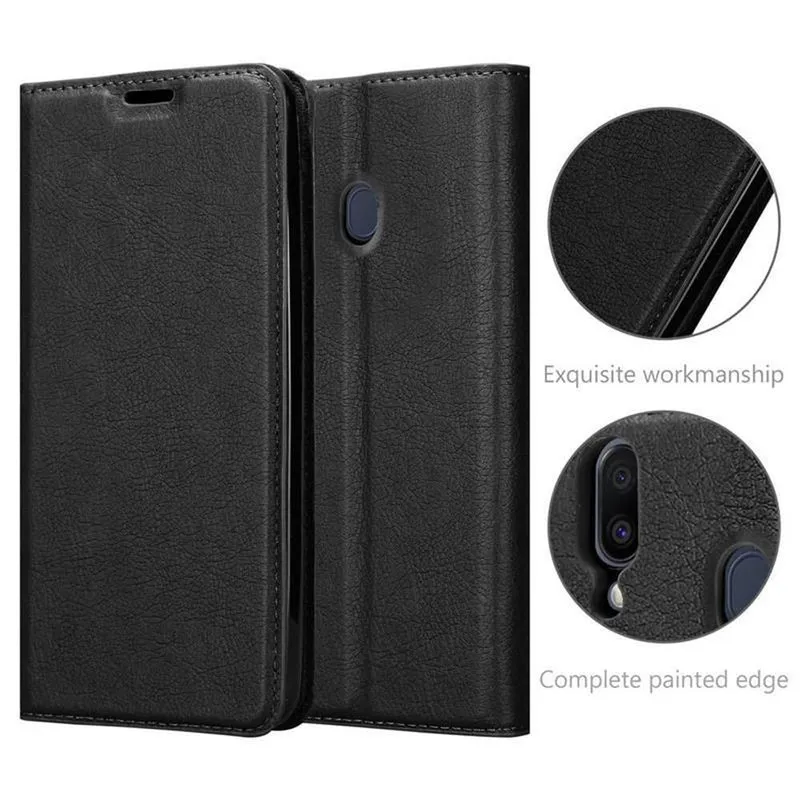 Cadorabo Hülle kompatibel mit Samsung Galaxy M20 Schutzhülle mit Magnetverschluss, Standfunktion und Kartenfach