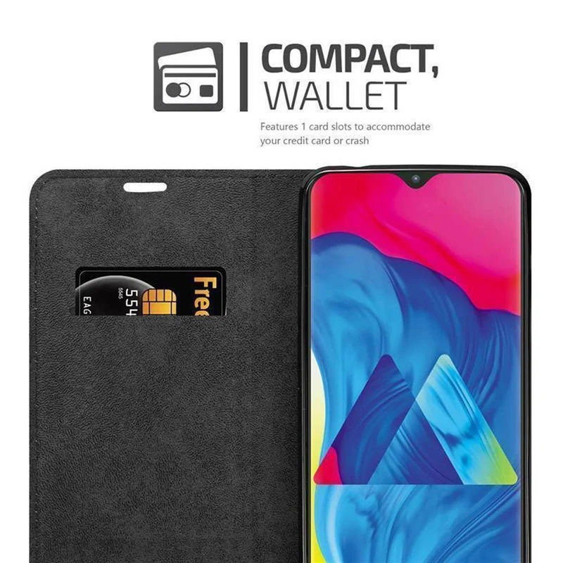 Cadorabo Hülle kompatibel mit Samsung Galaxy A10 / M10 Schutzhülle mit Magnetverschluss, Standfunktion und Kartenfach
