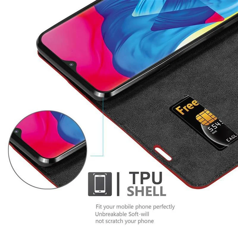 Cadorabo Hülle kompatibel mit Samsung Galaxy A10 / M10 Schutzhülle mit Magnetverschluss, Standfunktion und Kartenfach